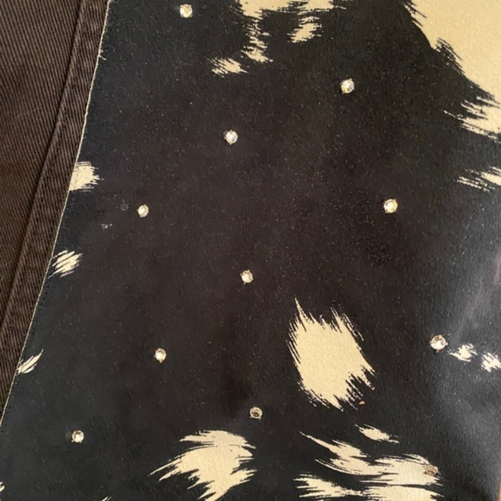 DAVID David vintage coastal cowgirl denim rhinestone cow print oversized jacket - Picture 4 of 13